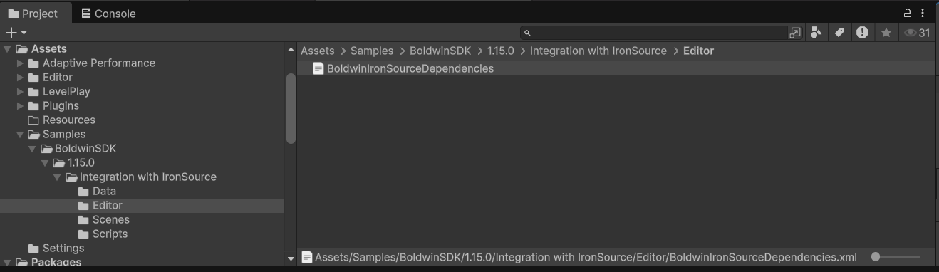 Assets -- XML location